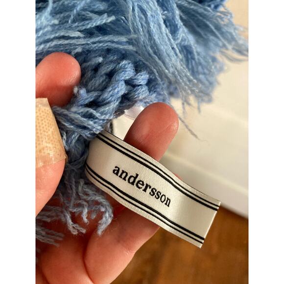 Andersson Bell Melange Blue Cableknit Fringe Sweater Vest | sz SMALL - Picture 10 of 16